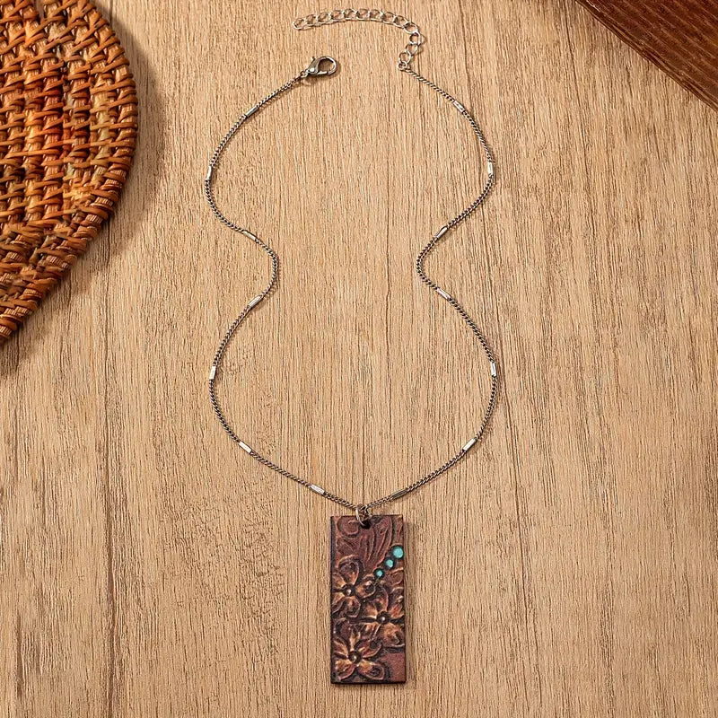 Desert Flower Leather Chain Necklace