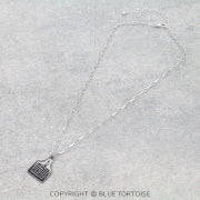 Western Boot Stitch Ear Tag Necklace