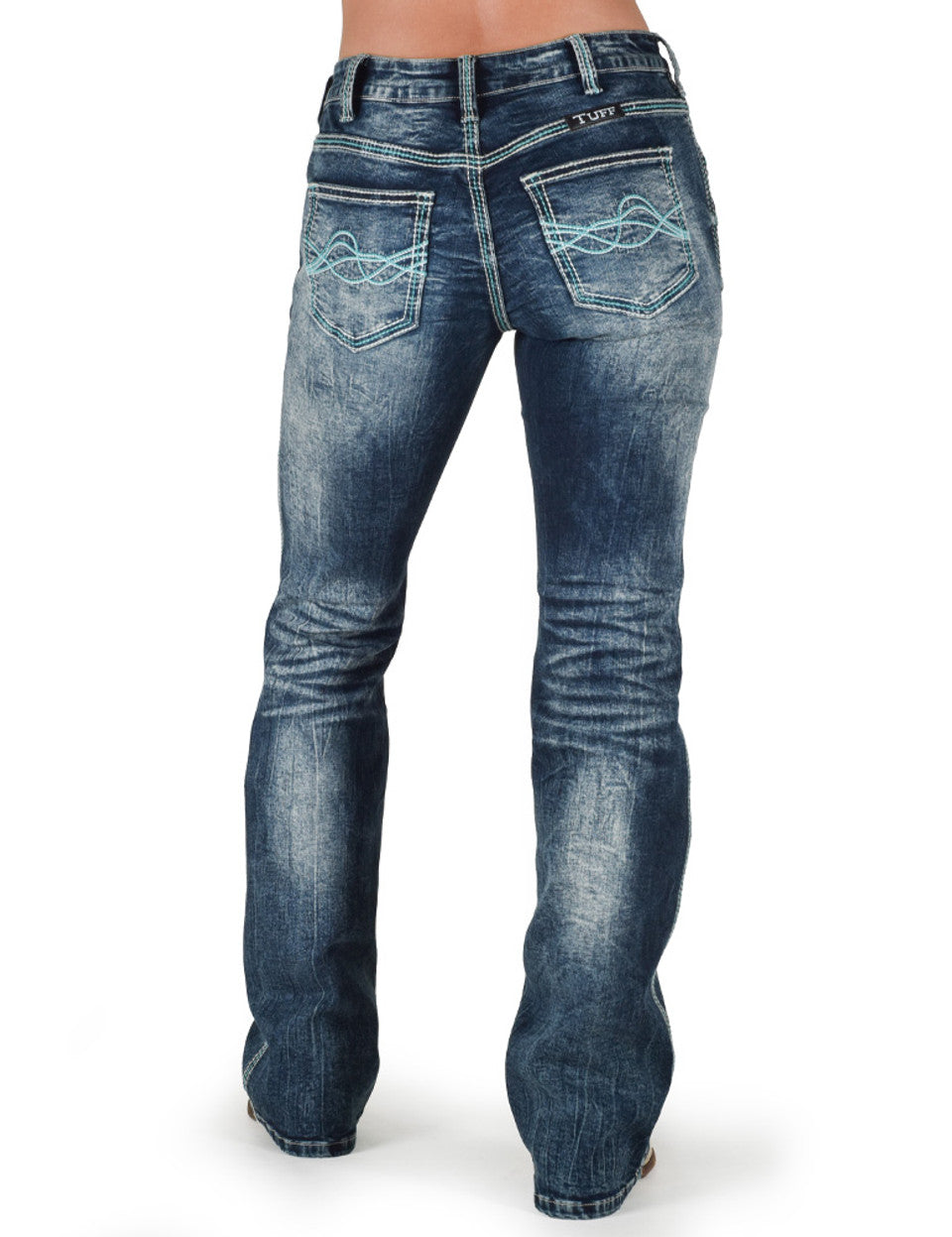 Turquoise Hurricane Bootcut Jeans