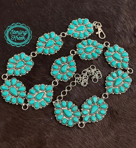 Blue Skies Turquoise Concho Belt