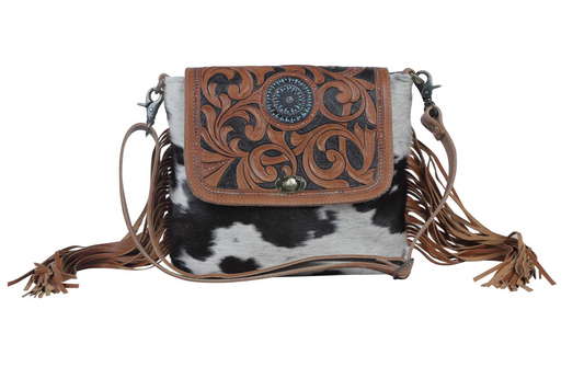 Brown Boughs Hand-Tooled Bag