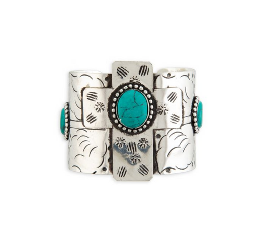 Southwest Cross Accented Cuff Bracelet