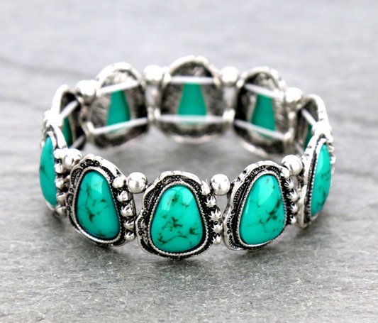 Western Turquoise Stretch Bracelet