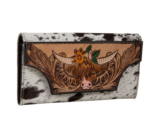 Bloomin’ Steer Hand-tooled Wallet