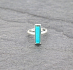 Small Bar Natural Stone Adjustable Ring