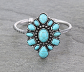 Western Concho Stone Cuff Bracelet