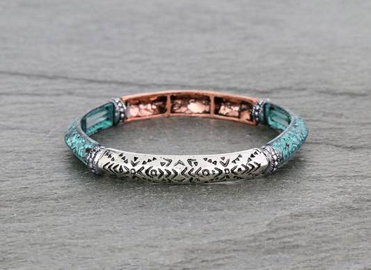 Western Aztec Pattern Stretch Bracelet