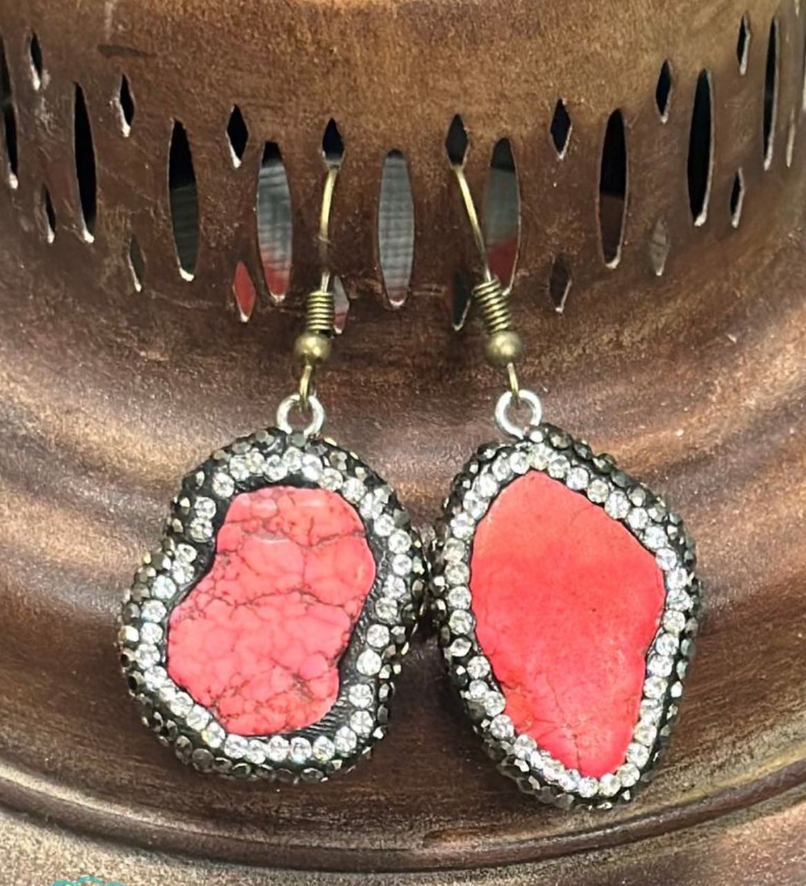 Round Rock Earrings- Crimson
