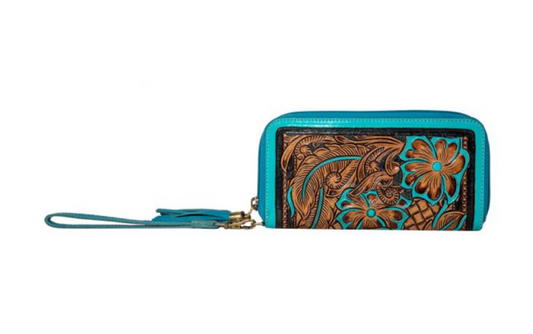 Creek Blossom Hand-Tooled Wallet