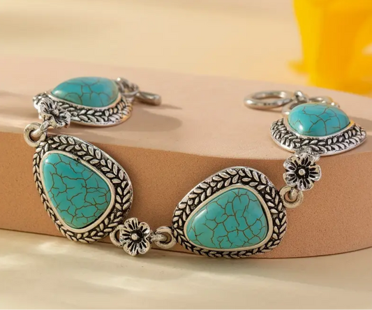 Turquoise Toggle Clamp Bracelet