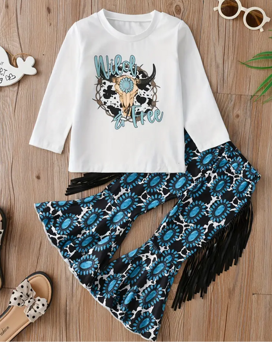 Wild & Free With Fringe Blue Outfit