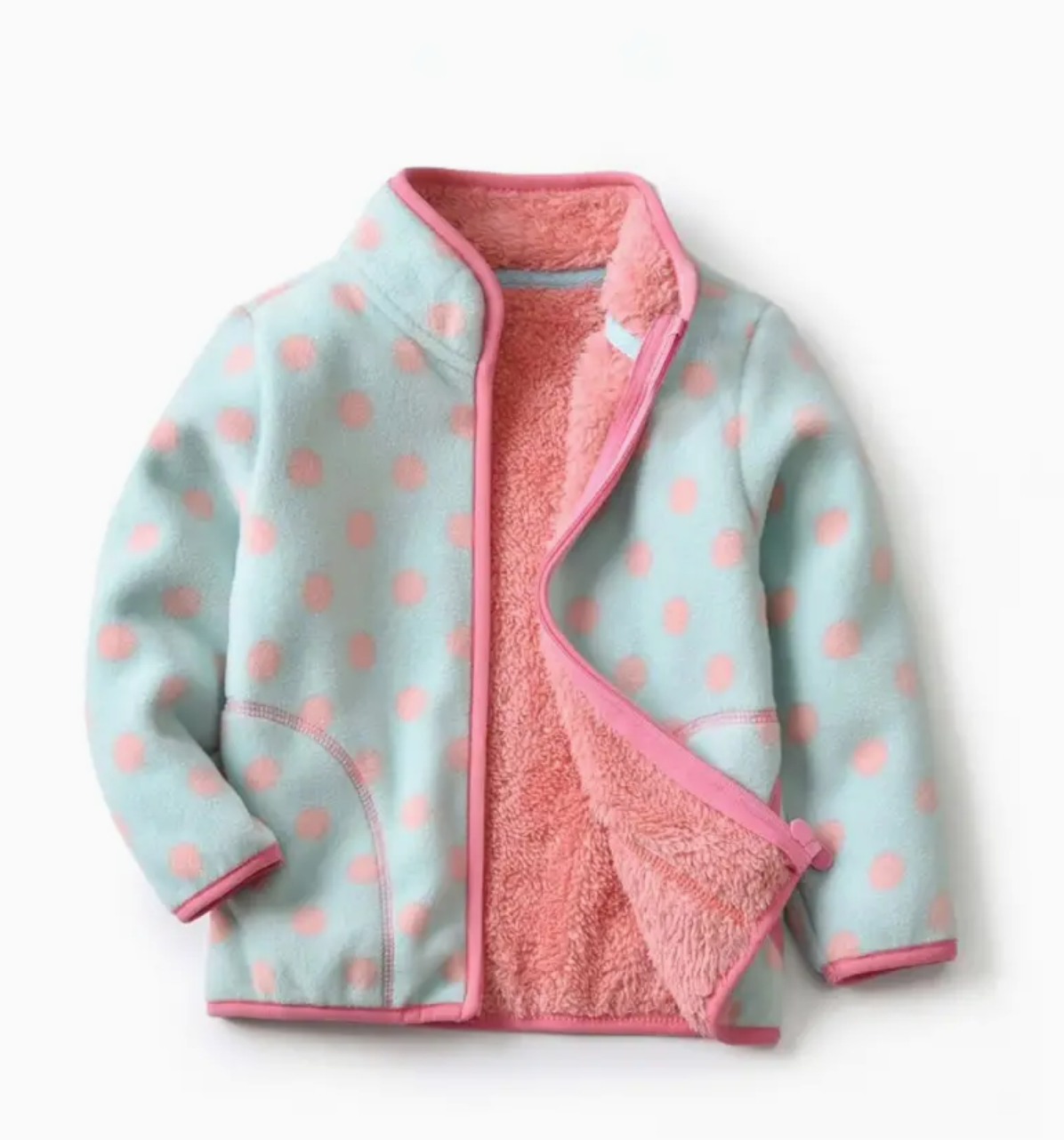 Pink and Teal Girls Fleece Jacket
