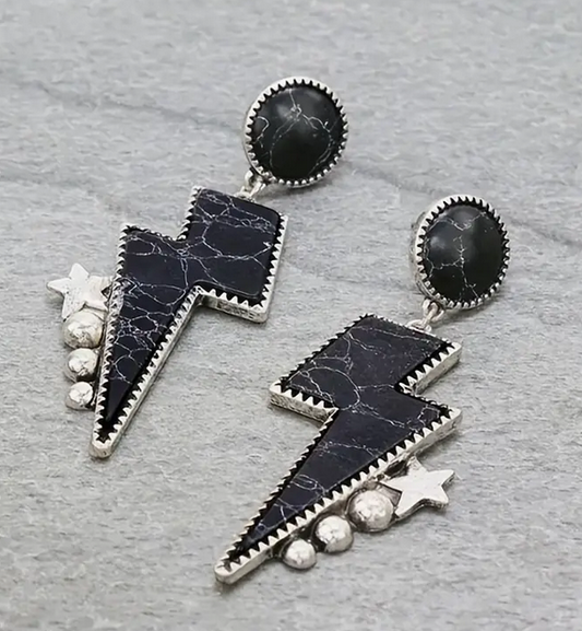 Black Lightning Earrings