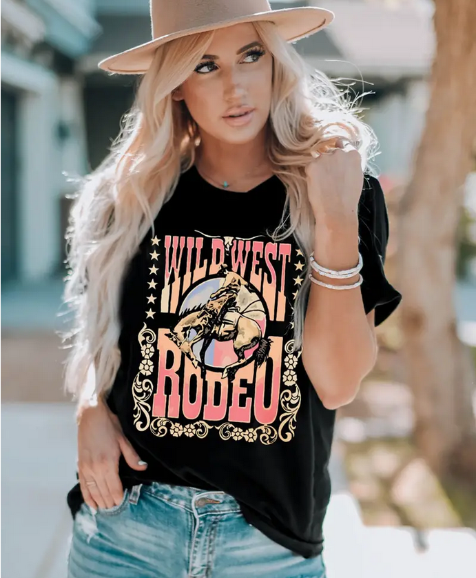 Wild West Rodeo Black Tshirt