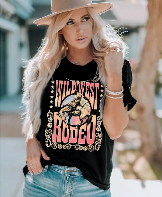 Wild West Rodeo Black Tshirt