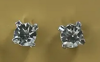 Rhinestone Stud & Silver Stud Earrings