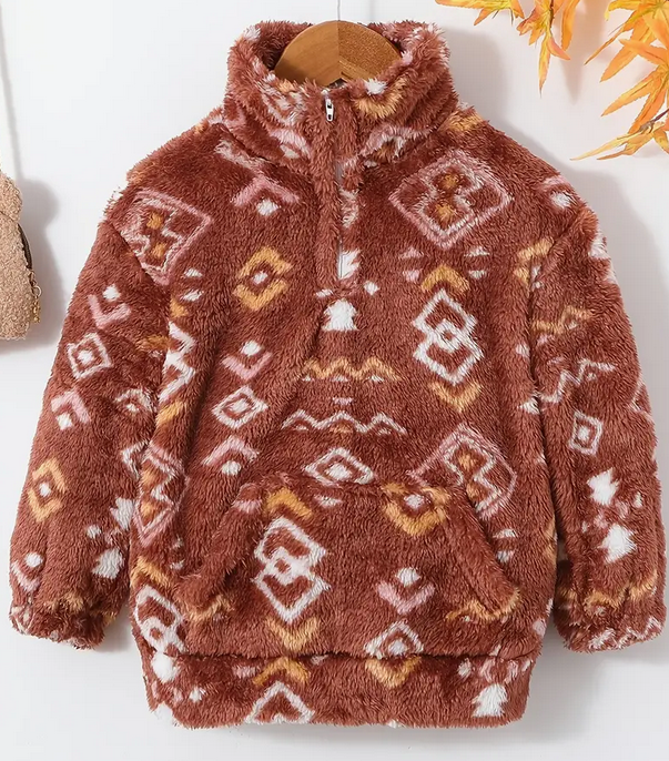 Child Brown Fleece Pullover