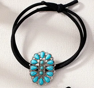 Turquoise Concho Pony Tail Holder