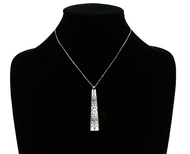 Sterling Silver Chain Necklace with Aztec Pendant