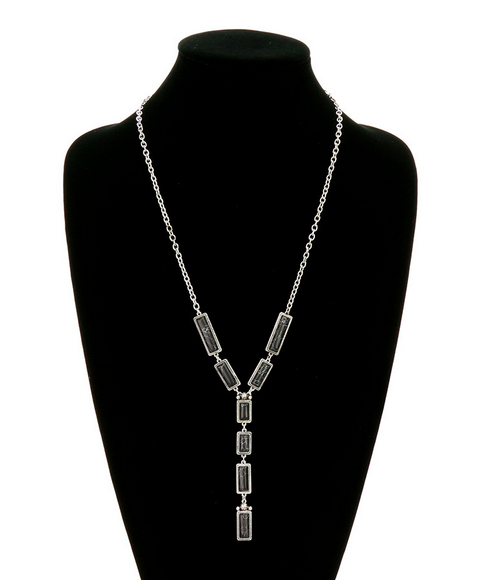Western Hand Craft Stone Y Necklace