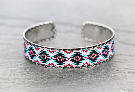 Western Aztec Print Cuff Bracelet