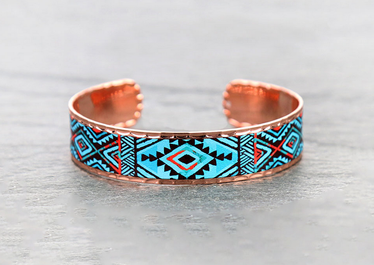 Western Aztec Print Cuff Bracelet