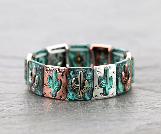 Western Cactus Stretch Bracelet