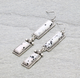 Western Hand Craft Stone Rectangle Dangle Earrings