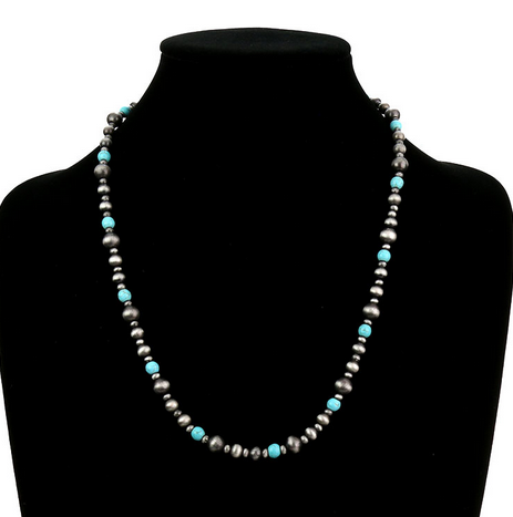Navajo Style Pearl & Bead Necklace