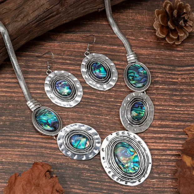 Opal Necklace and Earring Set