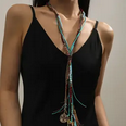 Multi Colored Beaded Latigo Necklace