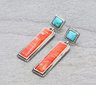 Western Hand Craft Stone Bar Stud Earrings