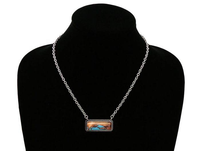 Western Stone Bar Necklace