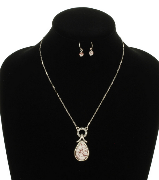 Western Style Stone Necklace Set