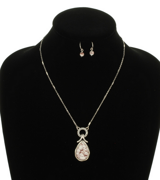 Western Style Stone Necklace Set