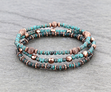 Navajo Style Pearl with CCB Stackable Bracelet