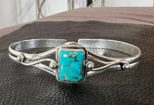 Square Turquoise Bangle Bracelet
