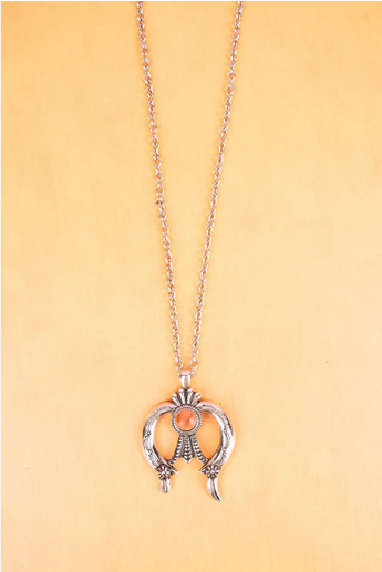 Brown New Hoope Silvertone Necklace