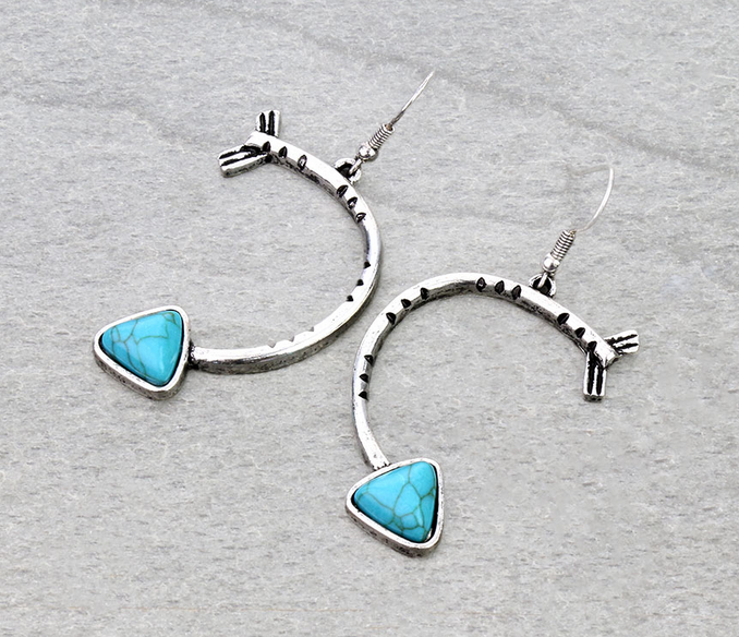 Western Curved Arrow Dangle Earrings