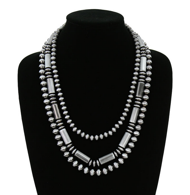 3Row Navajo Style Pearl Necklace