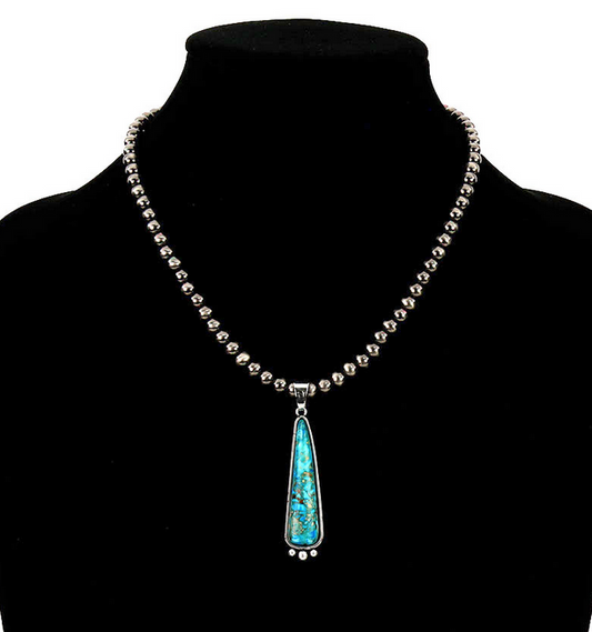 16″ Long, 6mm Polished Navajo Style Pearl Necklace, Gemstone Necklace