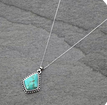 Sterling Silver Chain Necklace with Natural Stone Pendant