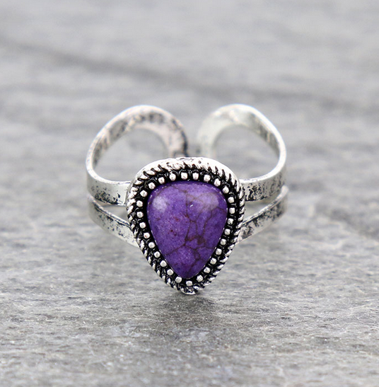 Western Stone Adjustable Ring