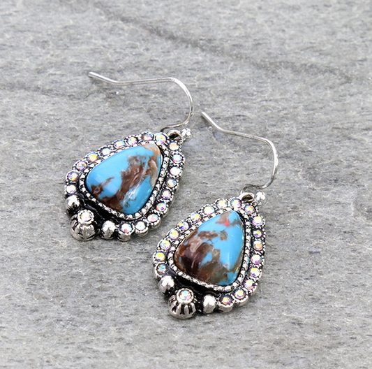 Western Hand Stone Dangle Earrings