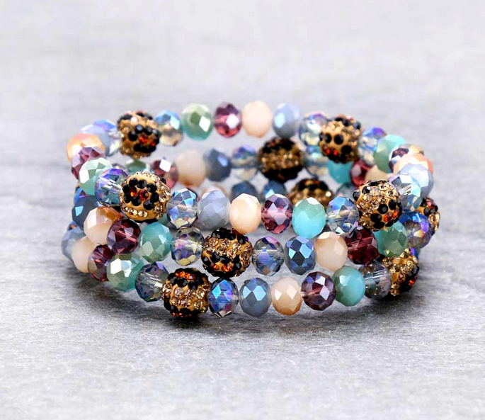 Fashion Glass Bead Stackable Bracelet