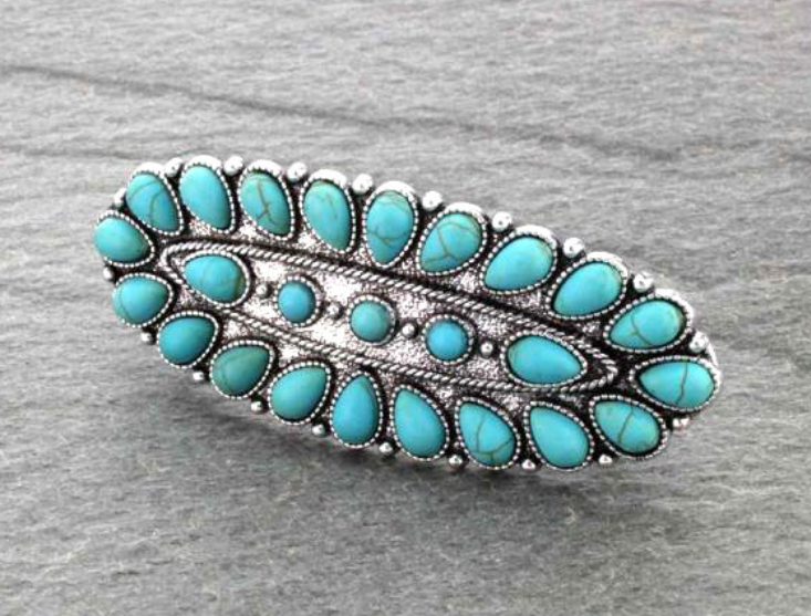 Western Turquoise Hair Barrette