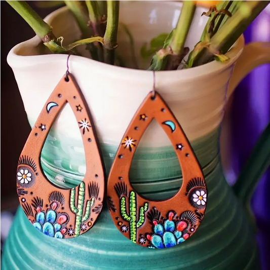 Hollow Cactus Dangle Earrings