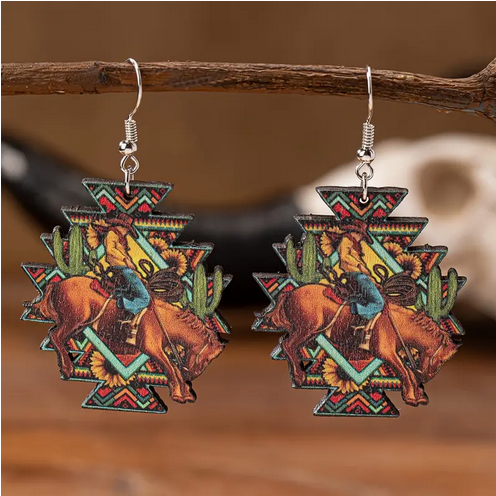 Bronc Wooden Earrings