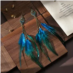 Blue Feather Earrings