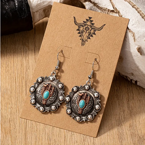 Cactus Concho Earrings